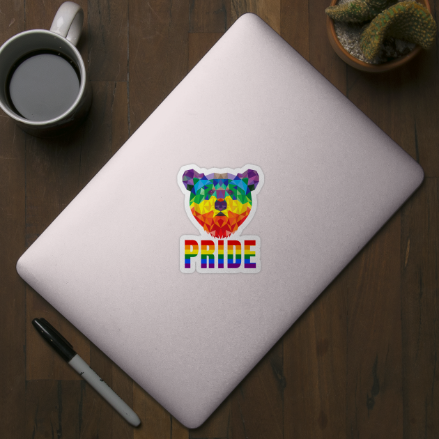 Faceted Rainbow Pride Bear by Luxinda